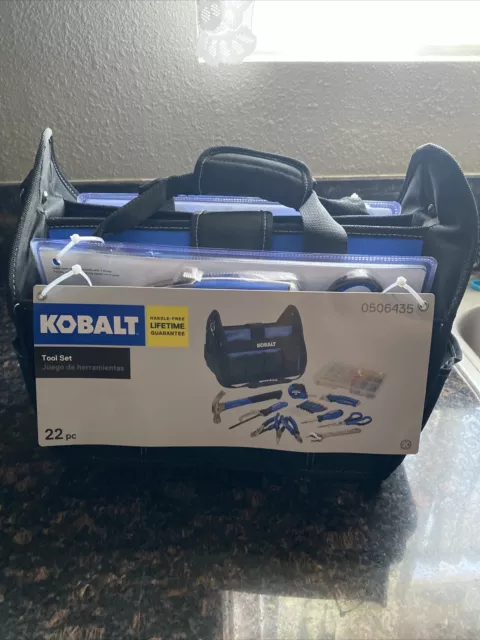 Juego de herramientas de kobalt de 22 piezas con bolsa de herramientas nuevo