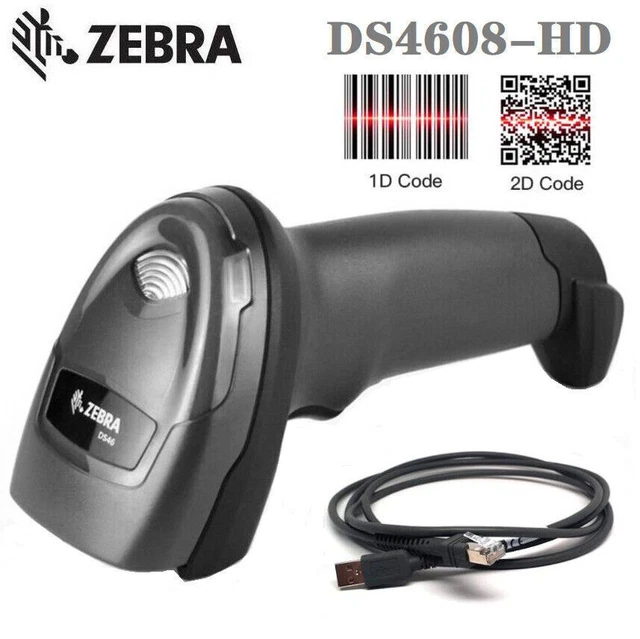 ZEBRA DS4608HD00007ZZWW HIGH Density 1D/2D Handheld Barcode Scanner w