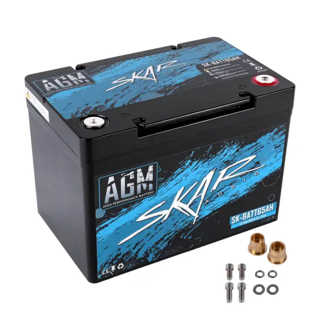 NEW SKAR AUDIO 12V 65Ah AGM HIGH PERFORMANCE CAR AUDIO BATTERY | SK-BATT65AH