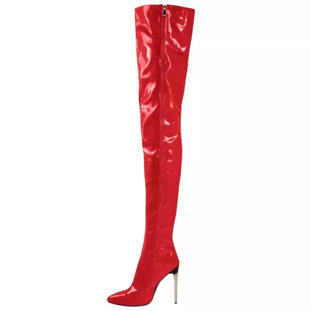 Over the Knee Thigh High Boots Womens Stiletto Heel Club Shoes Sexy 46/47/48 Hot
