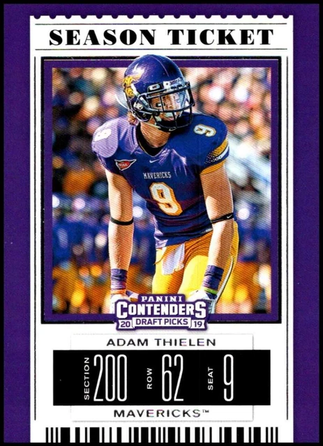 2019 Panini Contenders Draft Tickets Season Ticket #3 Adam Thielen NM-MT ID:277
