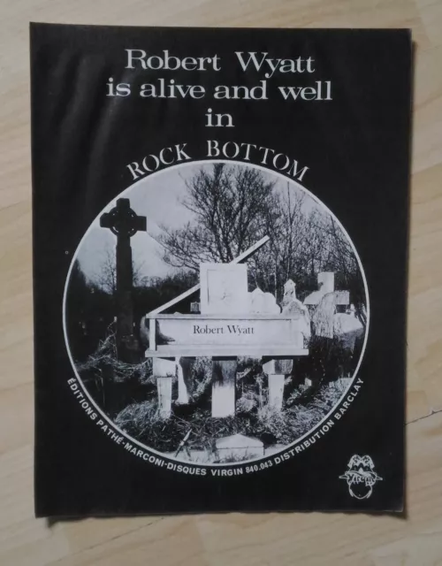 Publicité advert concert album tournée ROBERT WYATT 1974 Lp rock bottom