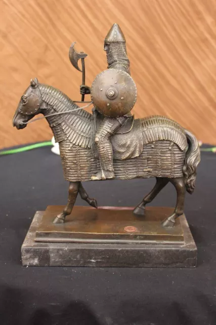 Súper Ganga Firmado Clinet Knight Armor Bronce Estatua Escultura Figura Estatua