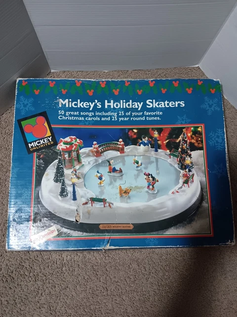RARE 1996 MR. Christmas Disney Mickey's Holiday Skaters