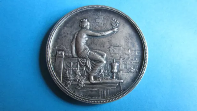 Medaille Silber Schweiz Winterthur Schützenfest 1895 in vz rar