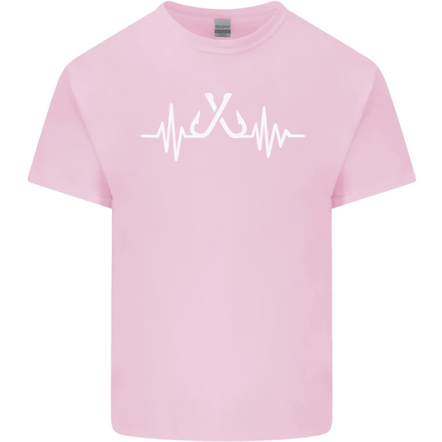T-shirt top Pulse Fishing divertente pescatore ECG da uomo cotone 12
