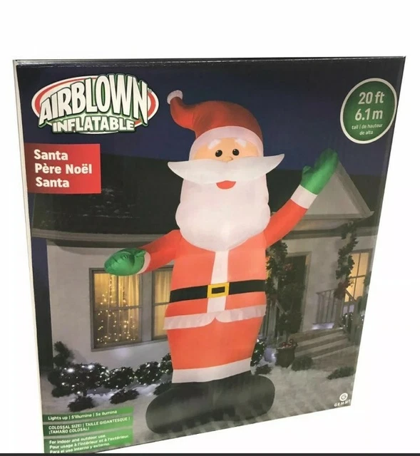 GIANT 20 FEET Tall Christmas Santa Claus AIRBLOWN INFLATABLE LED