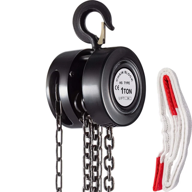 1 Ton/10ft Chain Block Manual Hoist with Industrial Grade Steel Construction