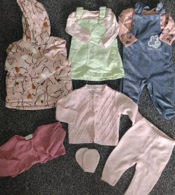 Baby Girls Bundle Outfits,Jacket,Dresses, Cardigan, Dungarees 3-6 Months