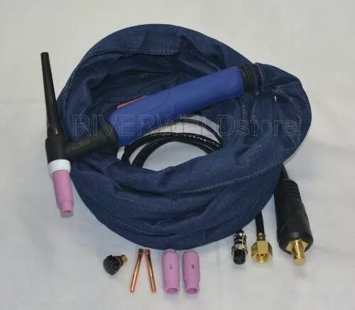 WP-17F Tig Welding Torch Completed With Flexible Head Body Euro Style 3.8 Meter