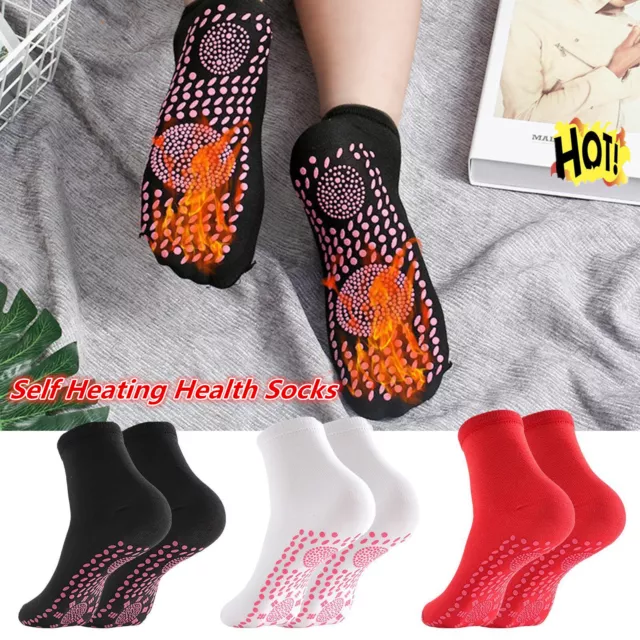 Self Heating Health Socks Polyester Insulation Fiber Heat Sock Warm Winter Black