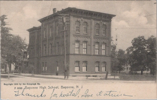 Bayonne High School Bayonne New York Posted Undivided Back Vintage Post Card