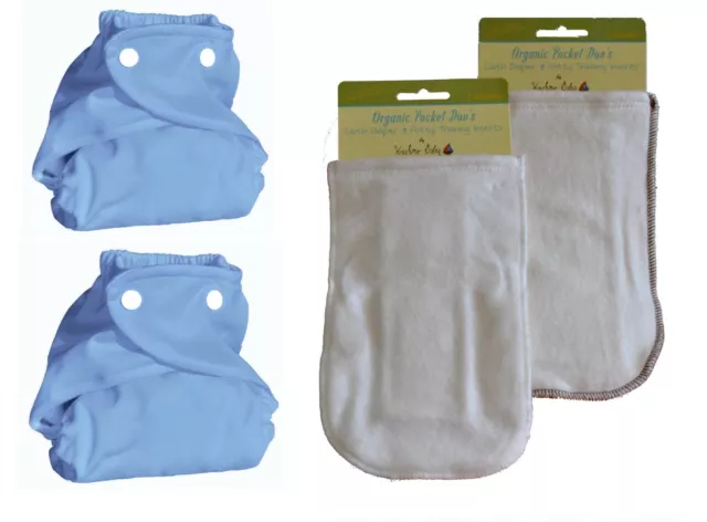 Kashmir Baby 2 Pack Bamboo Charcoal One Size Cloth Diapers, 2 Bamboo Inserts