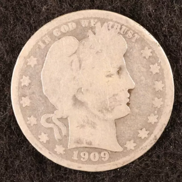 1909 Barber Quarter Dollar (#CCC1-031) - Avg Circ Condition - Nice Appearance!