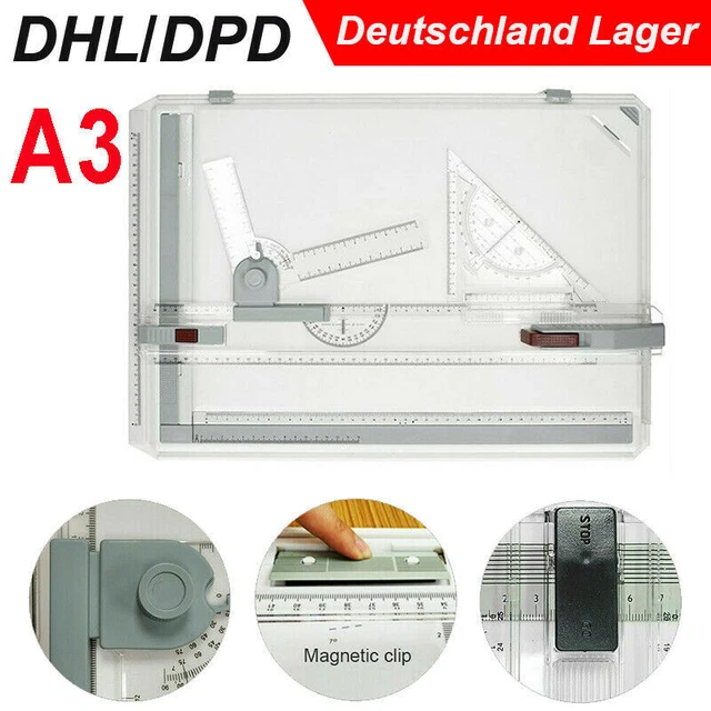 Profi A3 Kit Set Zeichenplatte Zeichenbrett Multifunktionaler Zeichenbretttisch
