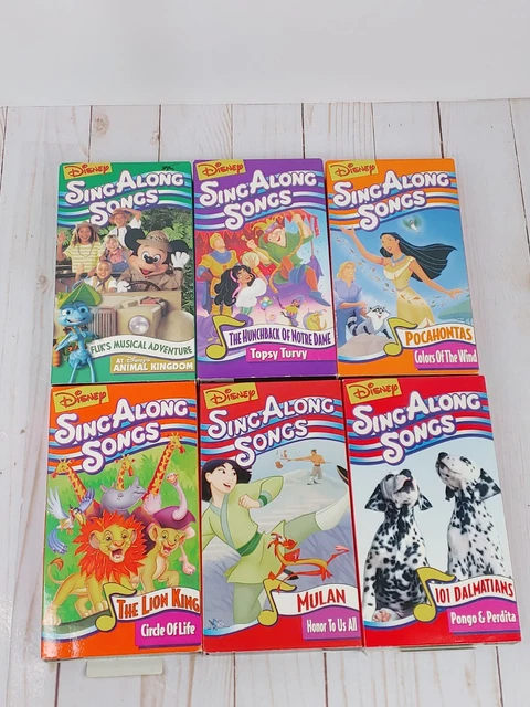 Vintage WALT DISNEY Sing Along Songs VHS Lot of 6 Mulan Lion King Pocahontas