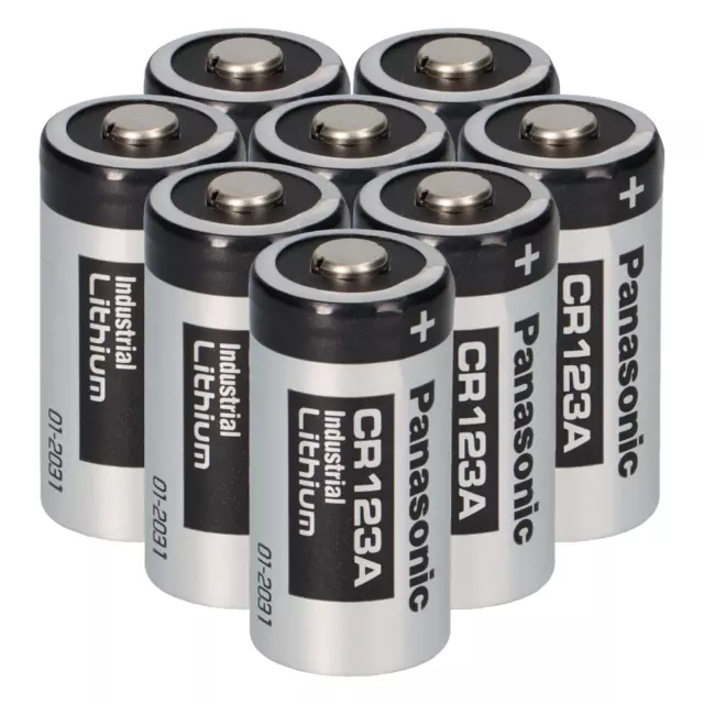 8x Panasonic 3V CR123A DL123A Batterien  CR17345 Ultra Lithium Foto