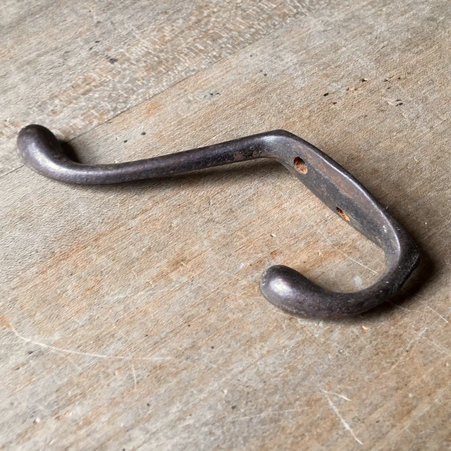 Antique Double Coat Hook Victorian Original Reclaimed Vintage Old c.1900’s 3