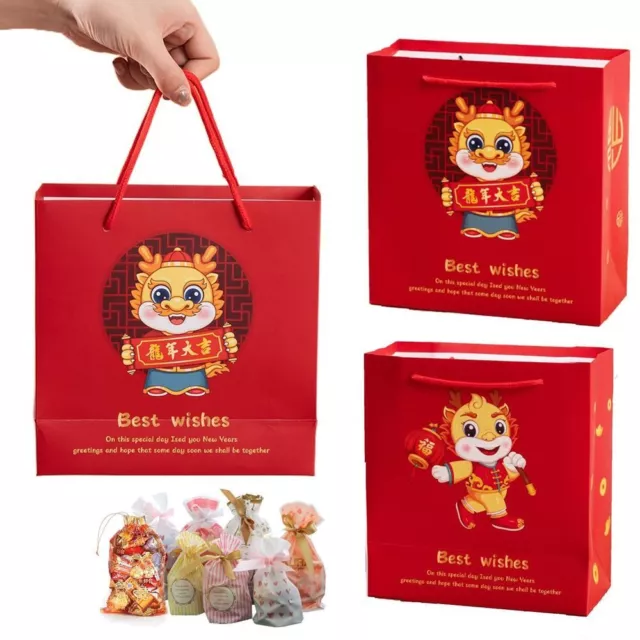 Candy Snacks Packing Red Gift Paper Bag Gift Wrapping Bags  Event & Party