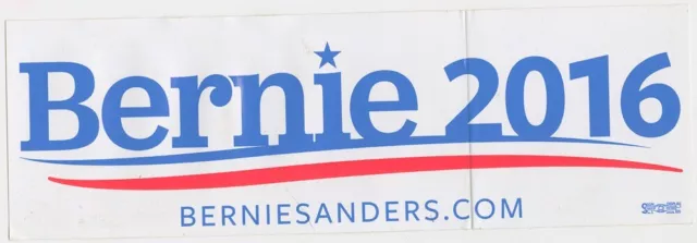 Bernie Sanders 2016 Official Campaign Bumper Sticker 4 x 11.5 In WHITE FREE SHIP