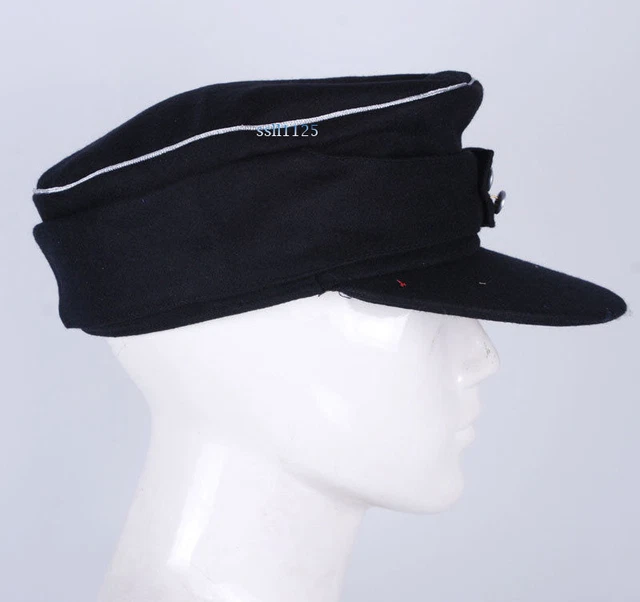 German Hats WWII German M43 Officer Wool Cap - Reproduction Military Field Hat In Blue Wool Field Hat - Foto 14