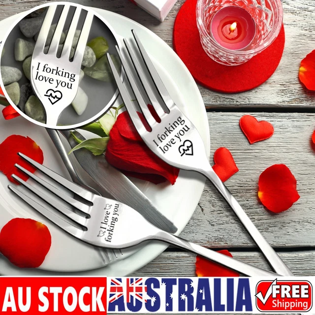 I forking love you Engraved Stainless Steel Fork w/ Gift Box Lover Best Present