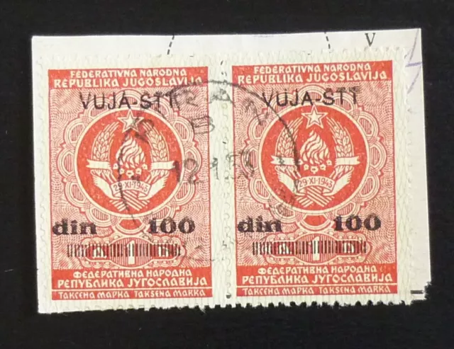 Slovenia c1950 Italy VUJA STT Ovp. Yugoslavia Revenues Used on Fragment! US 24