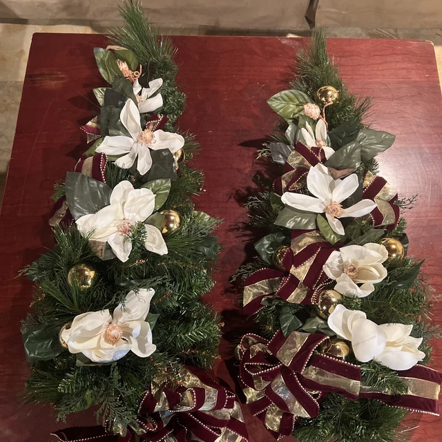 Christmas Wreaths - Set of 2. Brand New With Designer Bows, Flowers And Ribbons
