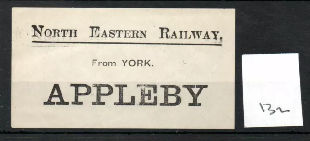 North Eastern Railway NER - Luggage Label (132) York to Appleby