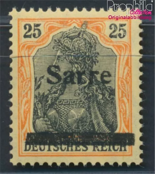 Briefmarken Saarland 1920 Mi 9b I geprüft mit Falz(8940572