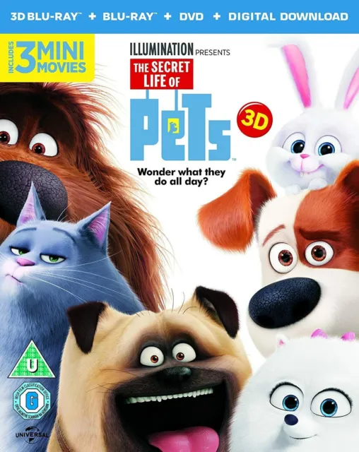 The Secret Life Of Pets [Blu-ray 3D]  with Lenticular Sleeve - Brand New & Seale