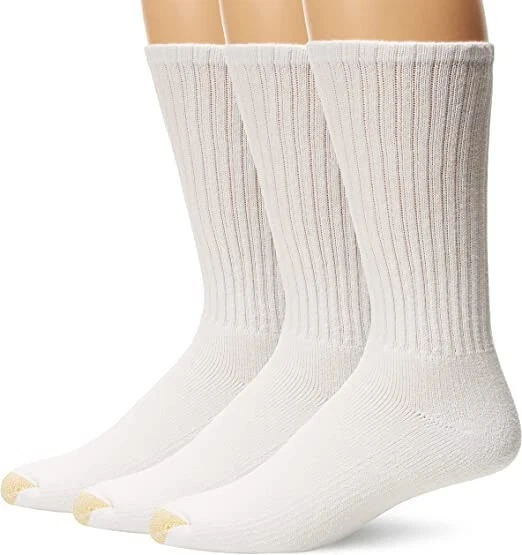 Gold Toe Men's Cotton Crew Extended 3 Pairs Socks