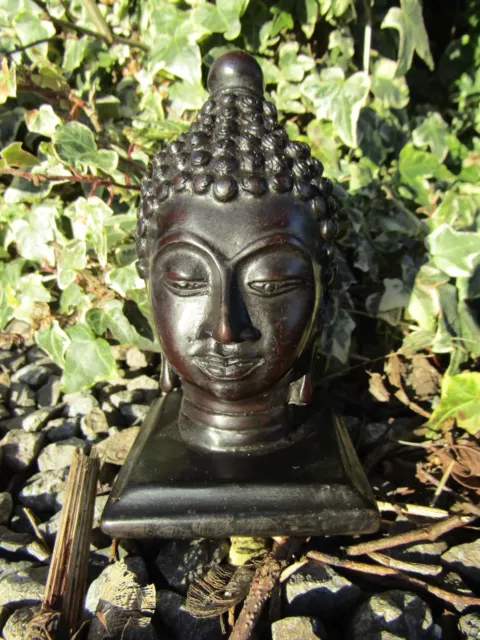 Fair Trade Hand Made Resin Thai Buddhist Buddha Head Ornament Statue Sculpture