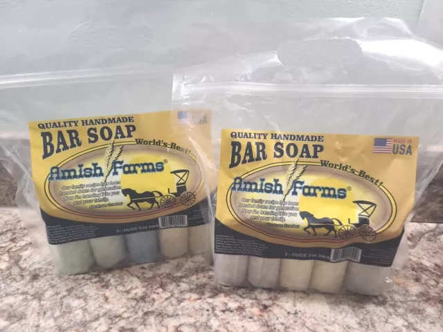 Amish Farm Bar Soap 10 Bars Total 5/ 5oz Bars Per Bag Scented