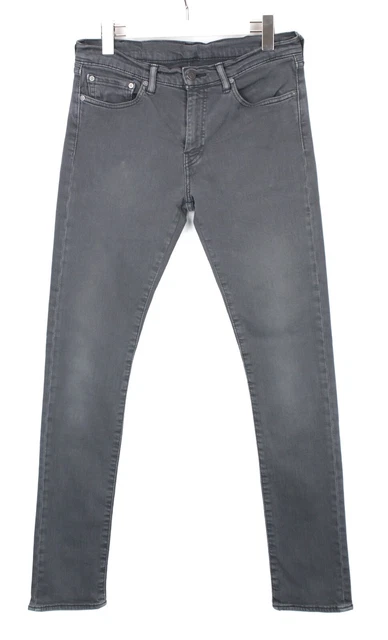 Levi's 510 Jeans Uomo W31/L34 Sbiadito Grigio Skinny Fit Zip Fly Jeans Casual