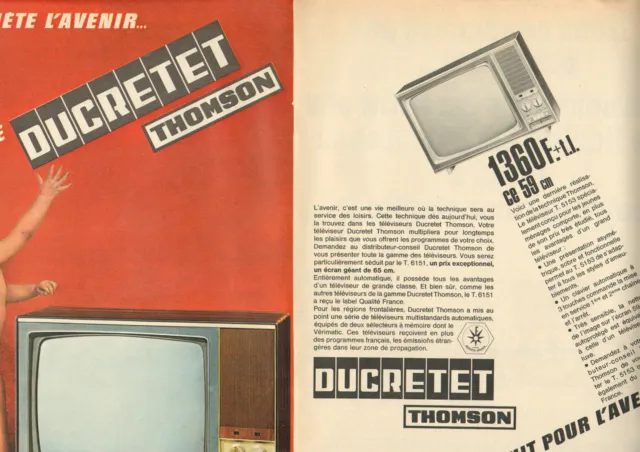 Publicité 1968  ( Double page )   Téléviseur DUCRETET THOMSON