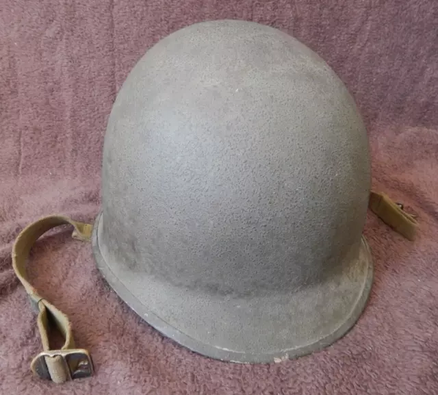 WWII U.S. Army, M1 Fixed Bale Combat Helmet, Original WWII Olive Drab Paint A+