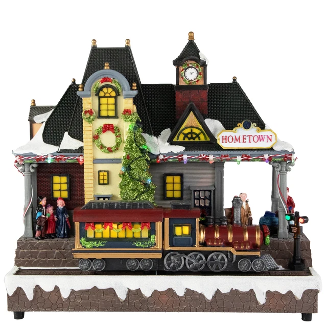 Northlight 13" LED lighted Christmas village With Turning Function And Music