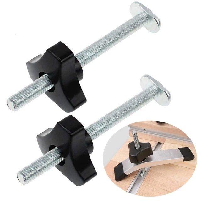 Secure Your T Track Work Pieces with Our T Slot Bolts and Knobs 2 Sets Included