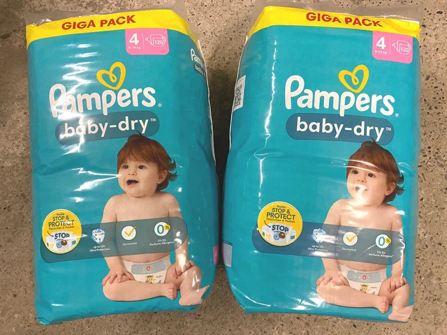 Lot de 2x Couches "Pampers" Baby-Dry - Giga Pack - Taille 4 - x240 - Neuf