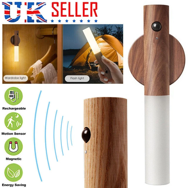 RECHARGEABLE LED INDUCTION Night Light Motion Sensor Closet Wall Lamp ...