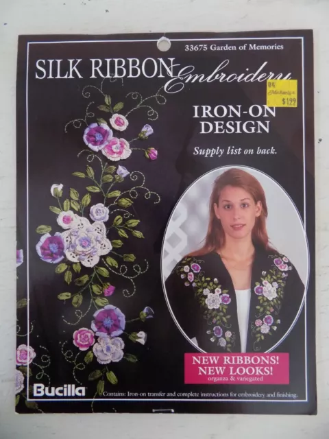 Bordado de cinta de seda Bucilla 33675 jardín de recuerdos diseño de hierro vintage