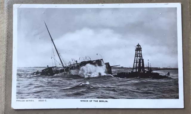 Wreck Of The Berlin  -  Posted  1907  - Loss Of 122 Lives - Real Photo