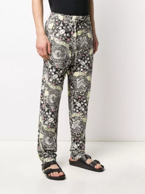 Isabel Marant Men Pantalon Petros Batik Print Drawstring Cotton Trousers Pant L