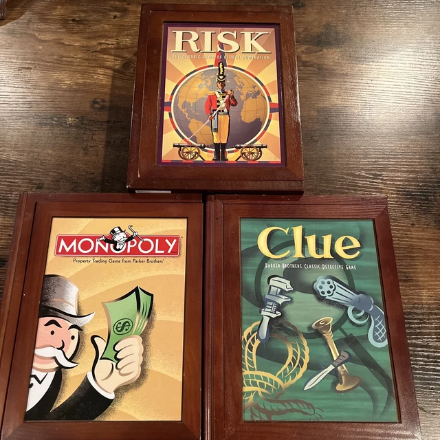 VINTAGE HASBRO MONOPOLY Risk Clue Bookshelf Editions Family Board Game