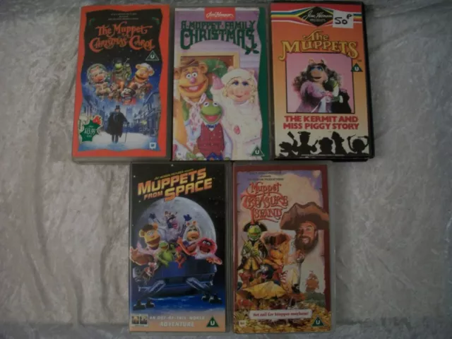 5 MUPPET VIDEOS VHS bundle, christmas carol, muppet family christmas ...