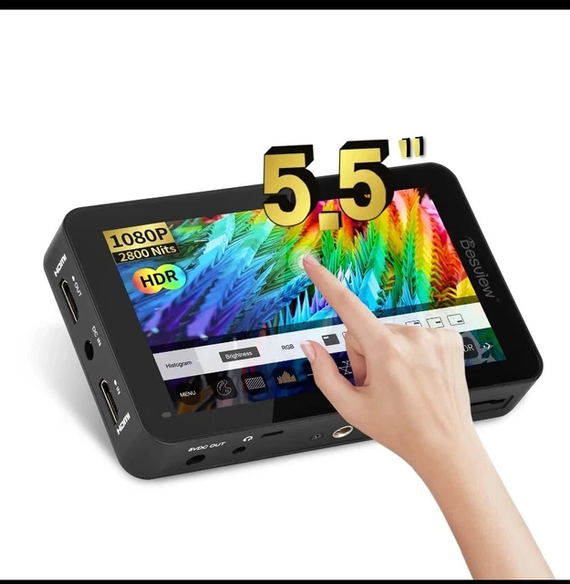 Desview R6 Camera Field Monitor, DSLR Touch Screen 2800 nits 5.5” UHB 3D Lut 4K