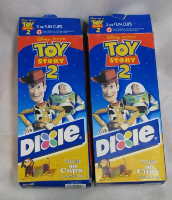 Vintage Dixie 5 oz Fun Cups ~ Disney Pixar TOY STORY 2 ~ Two Open Boxes