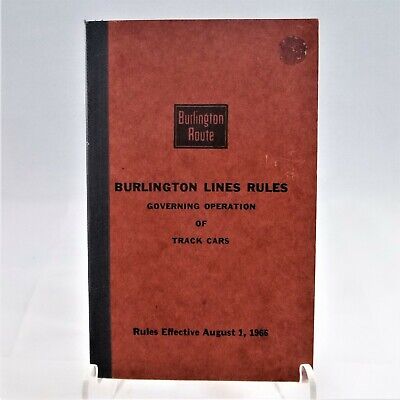 1966 Burlington Lines Rules Book - Governing Operation of Track Cars