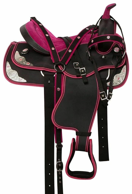 Taille de la selle de cheval synthétique Western Barrel Racing : (10" à 18")